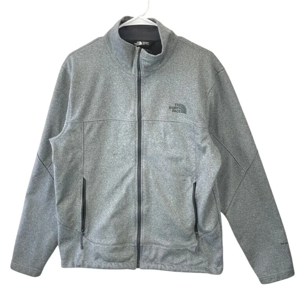 The North Face WindWall Full Zip Jacket Mens Size Large Gray Heathered Outdoor